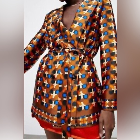 NWT ZARA Printed Blazer 3330/526, Size M - Picture 3 of 14